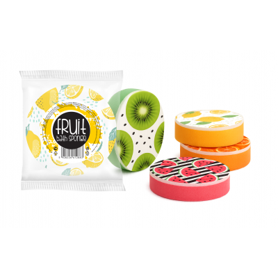 Bath sponges with print